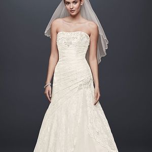 DAVID’S  BRIDAL Wedding Dress Beading n Side Split